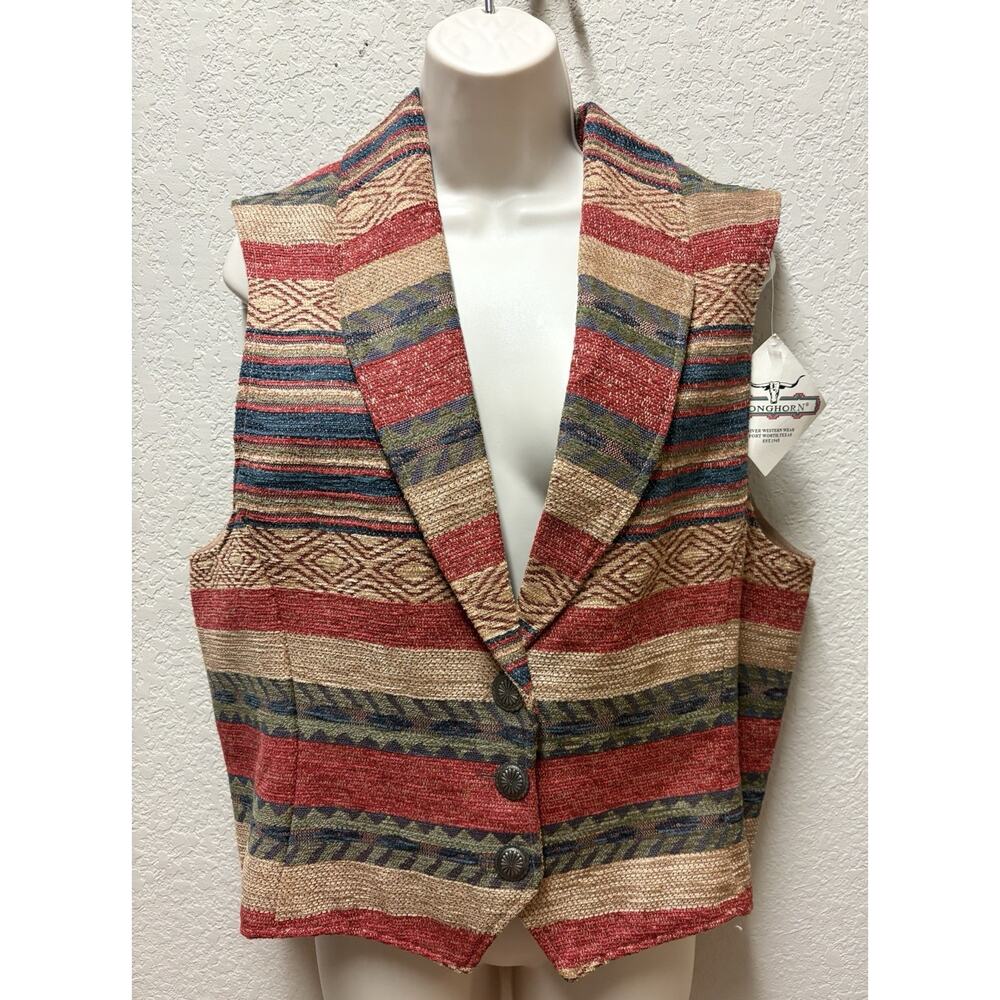 Longhorn Niver Western Wear Button Down Vest Women's Sz X Large NWT